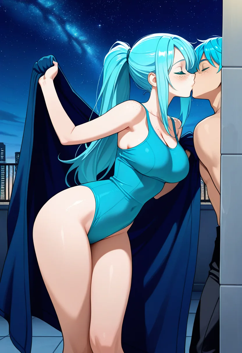 Story 83: Rooftop Date — panel 4 — clothes under blanket
