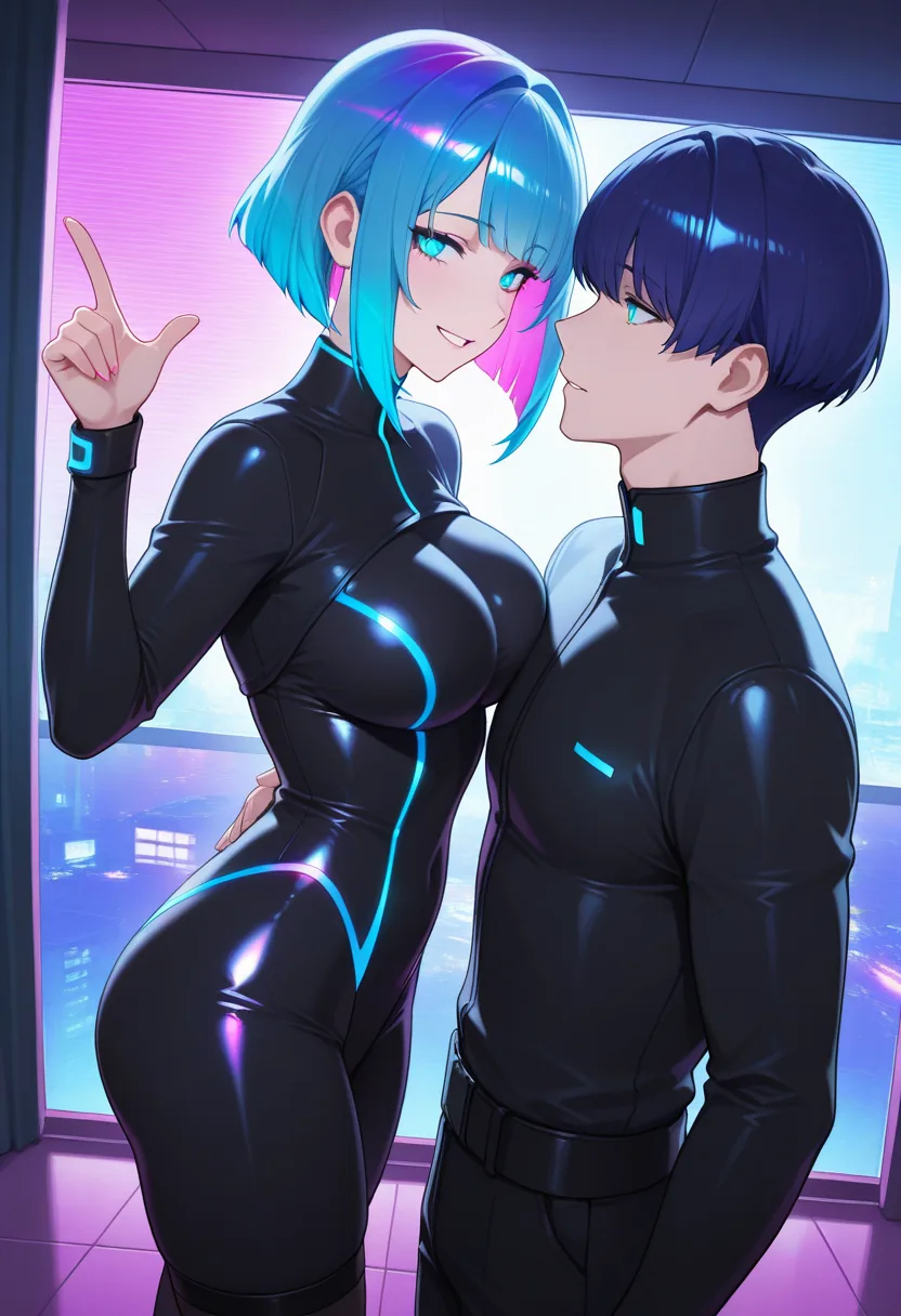 Story 2: Relaxing Neon — panel 2 — partner arrival