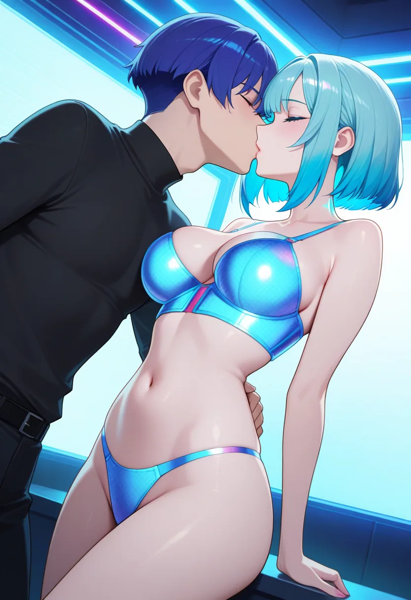 Story 36: Suggestive Tease — panel 2 — clothed kiss