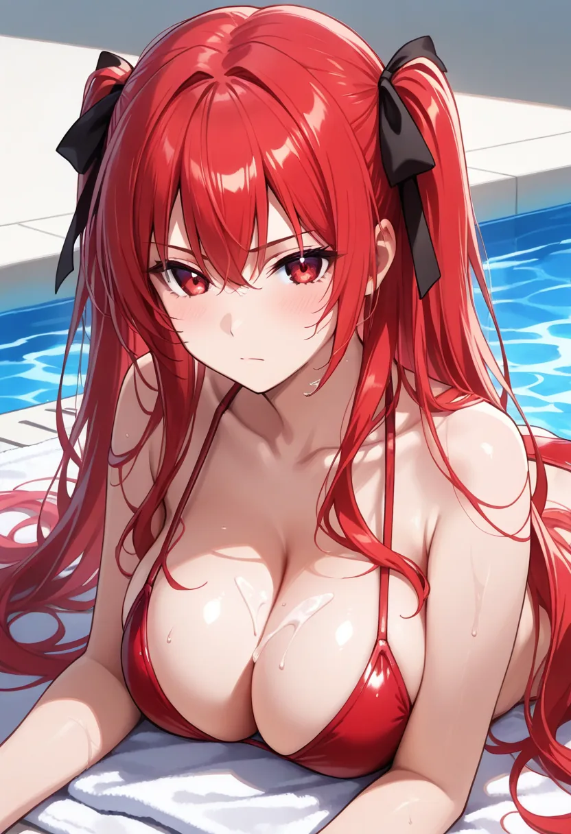 Story 12: Arriving At Pool — panel 3 — sunbathing serious