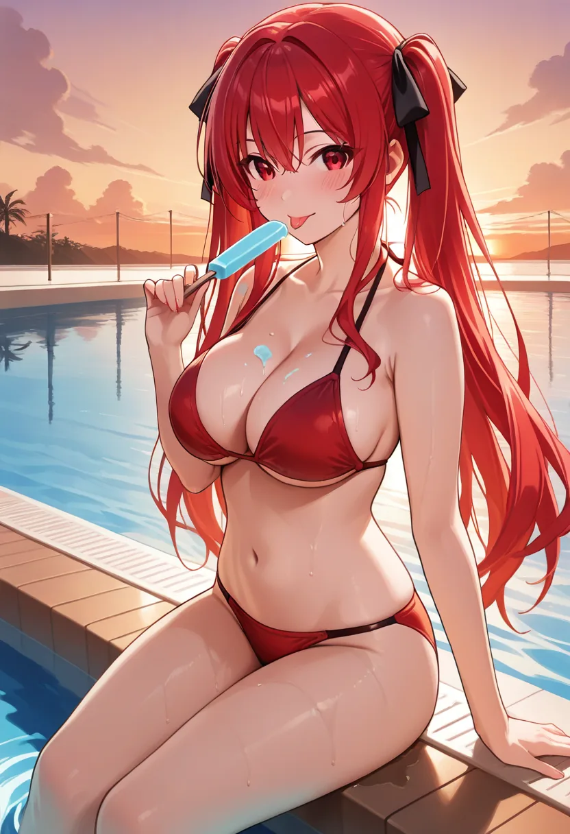 Story 12: Arriving At Pool — panel 6 — popsicle sunset