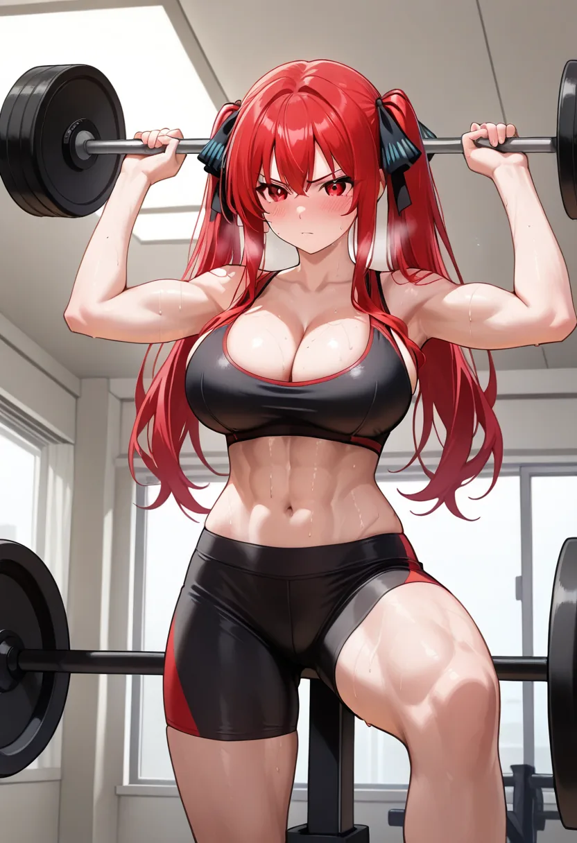 Story 22: Warming Up — panel 2 — lifting heavy