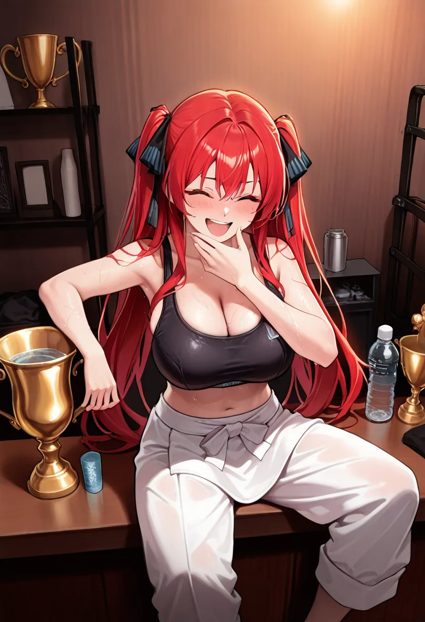 Story 42: Trophy Backstage — panel 3 — bra and pants