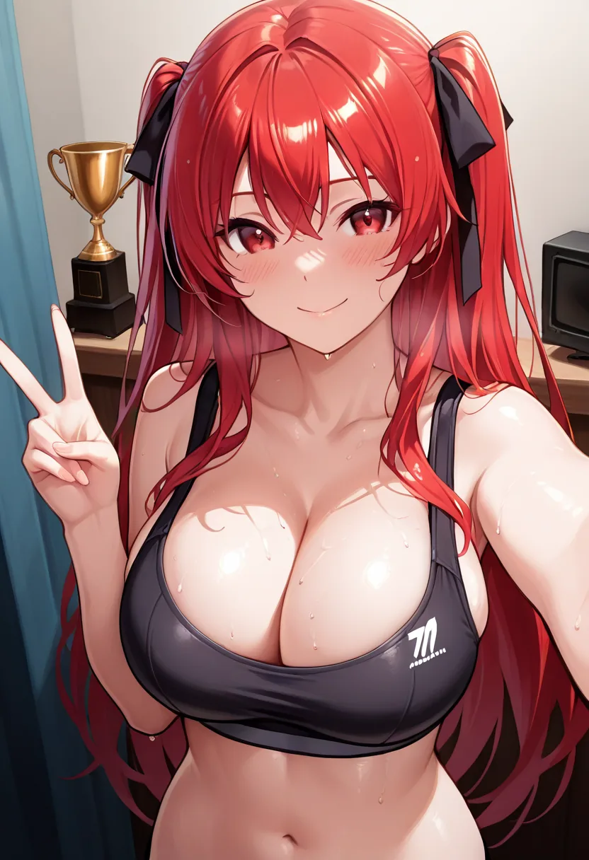 Story 42: Trophy Backstage — panel 5 — trophy selfie