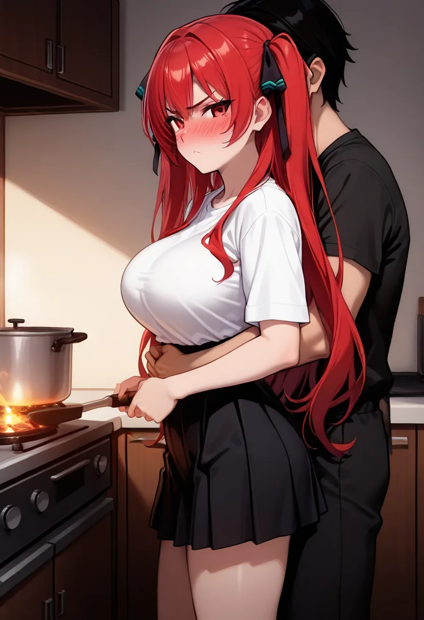 Story 67: Cooking Alone — panel 2 — arms around waist