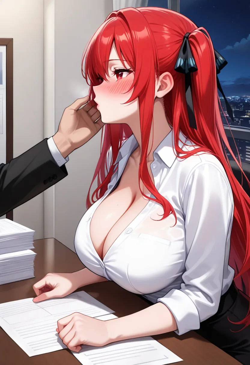 Story 69: Working Late — panel 3 — kissing desk