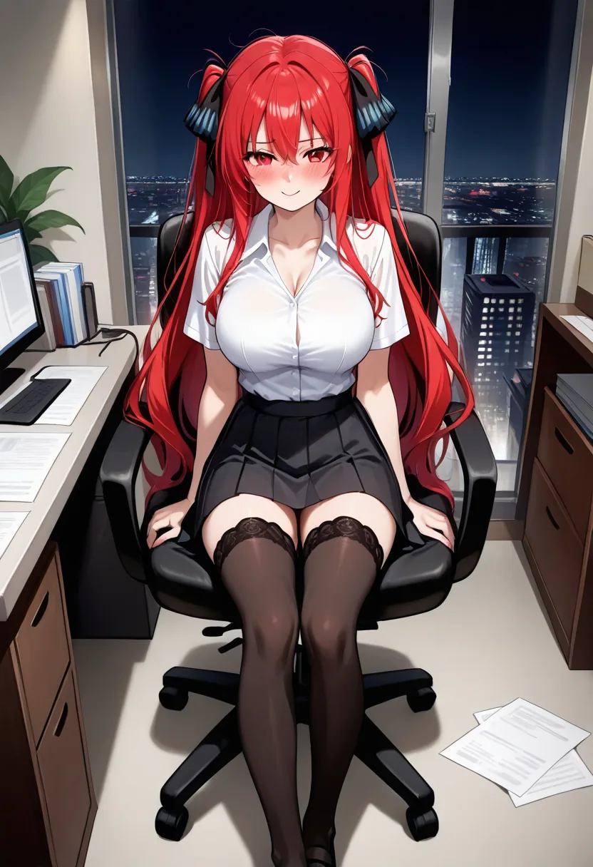 Story 69: Working Late — panel 7 — sitting in chair