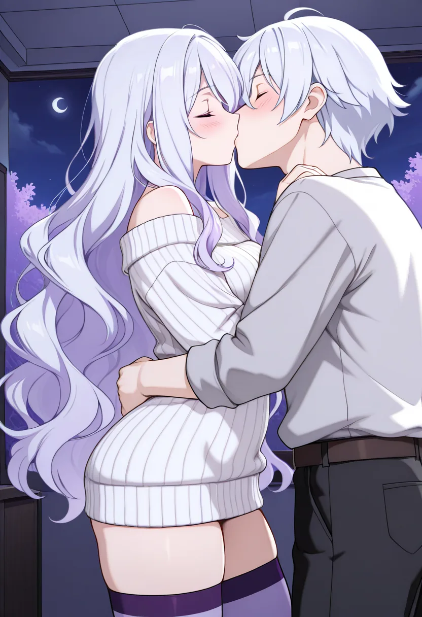 Story 5: Stargazing In Bed — panel 3 — gentle kiss