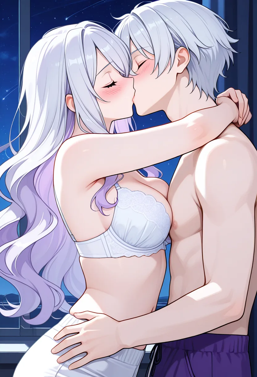 Story 6: And Partner Lying On Bed Looking At Stars — panel 8 — luna and partner kissing deeply sweater off