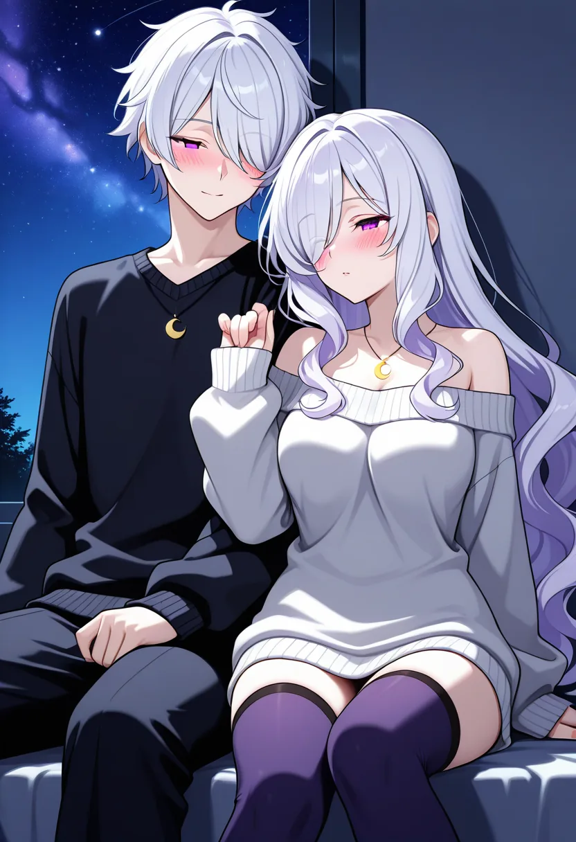 Story 13: Lying On Bed Looking At Stars — panel 3 — partner joins luna on bed