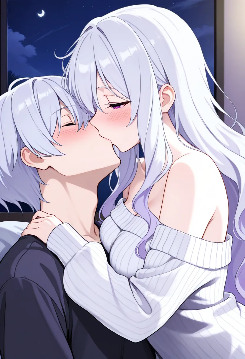 Story 14: Looking At Stars From Bed — panel 3 — kissing passionately