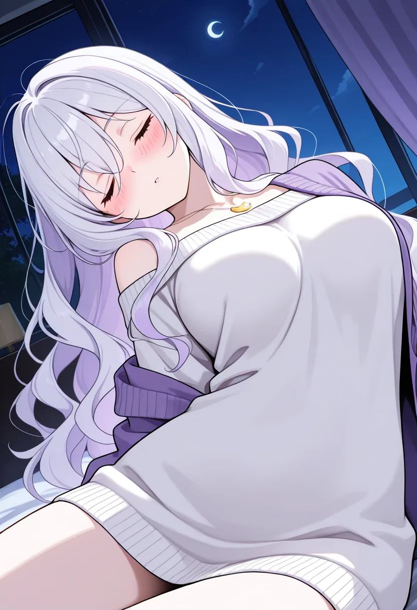 Story 17: In Oversized Sweater Looking At Stars — panel 5 — partner kisses lunas neck luna leans head back
