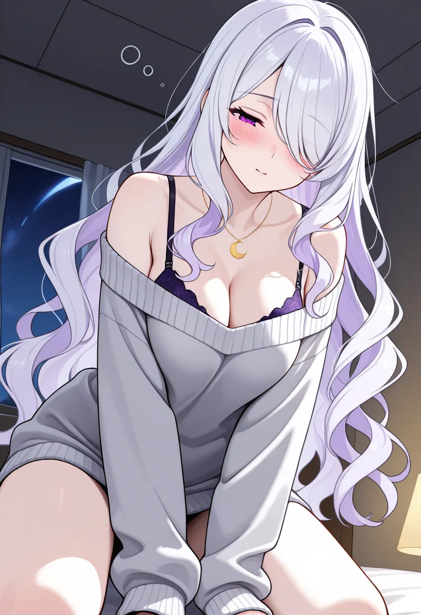 Story 18: Stargazing Bedroom Ceiling — panel 5 — bra strap slipping