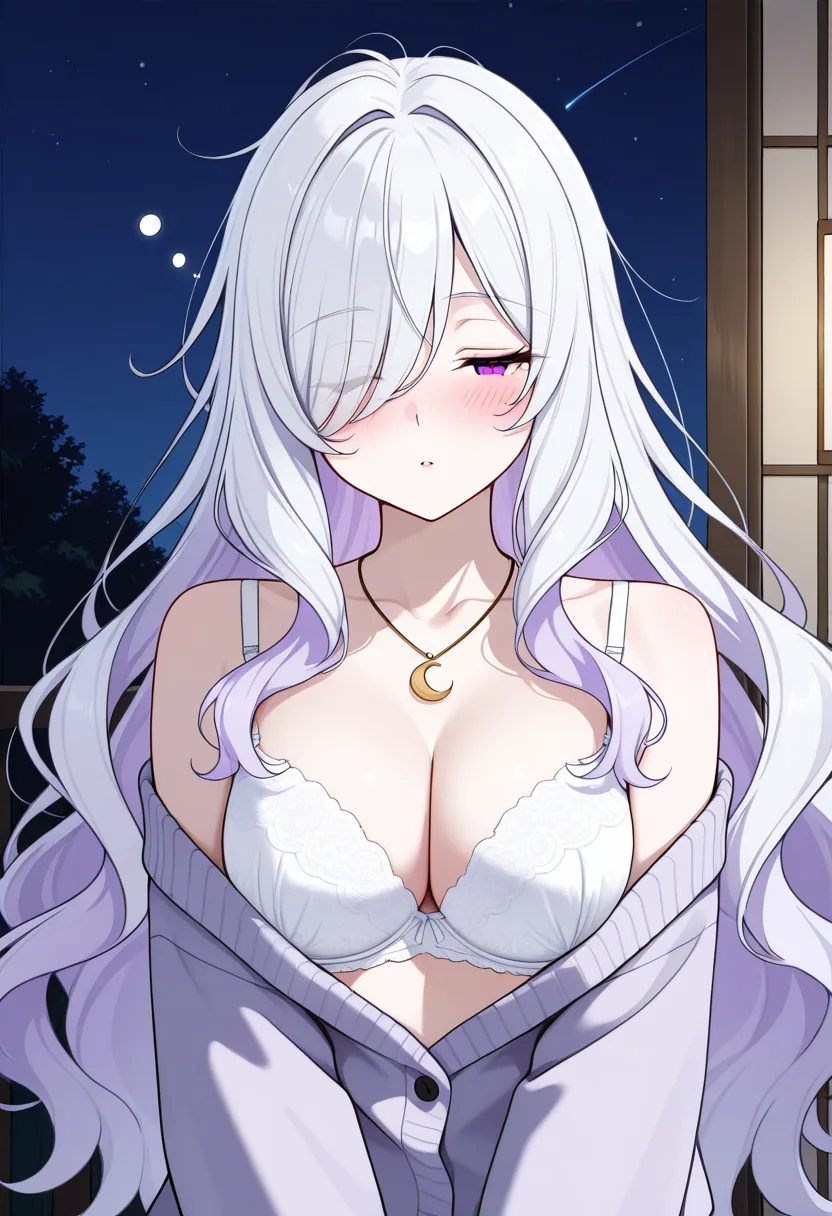 Story 22: Looking At Stars From Bed — panel 4 — luna removes her sweater