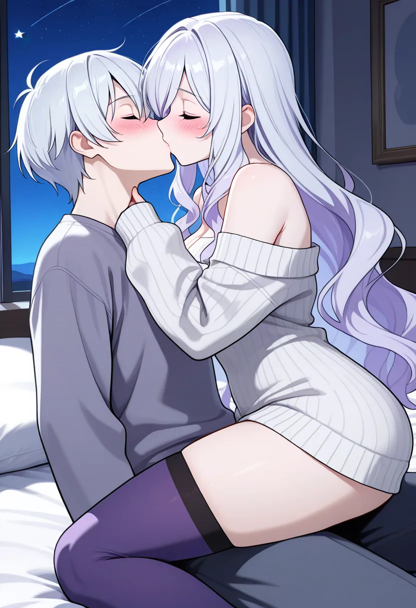 Story 37: Bedroom Gaze — panel 2 — tender kiss