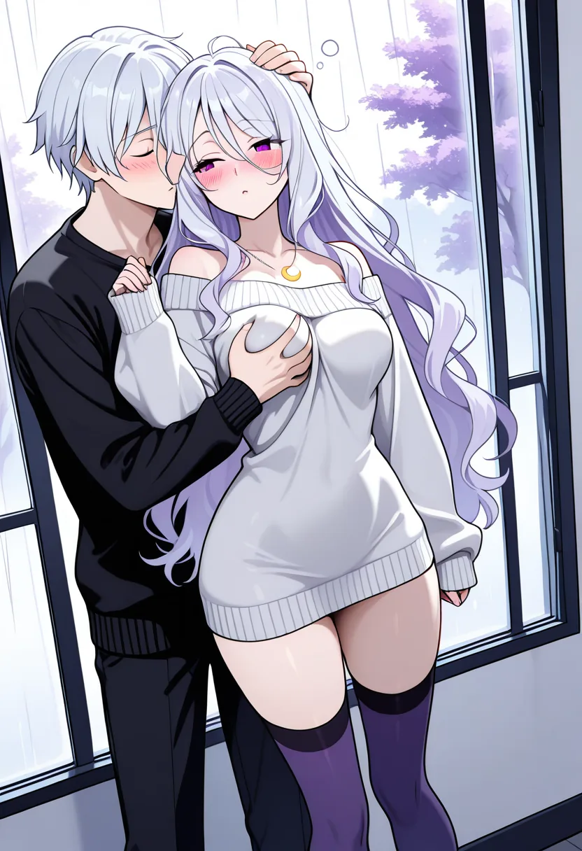 Story 62: Rainy Reading — panel 3 — flustered touch