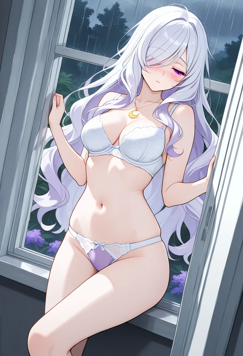 Story 88: Rainy Window Clothed — panel 5 — bra off