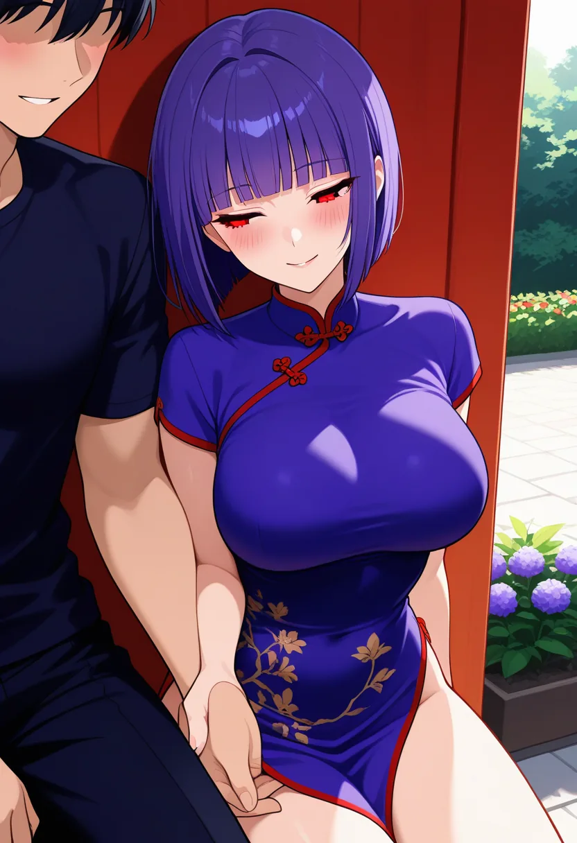 Story 79: Garden Arrival — panel 3 — suggestive teasing