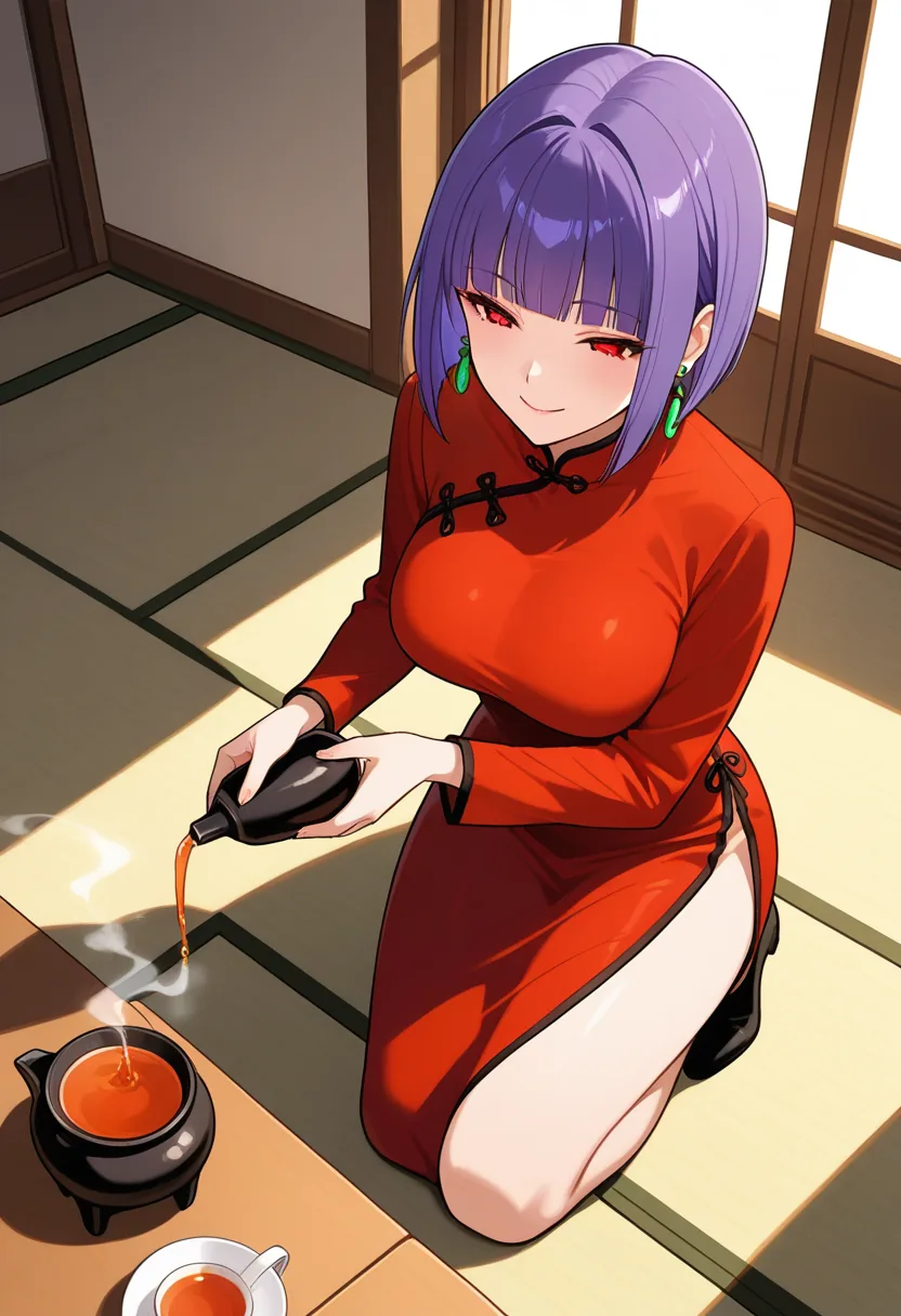 Story 97: Tea House Entry — panel 2 — tea preparation