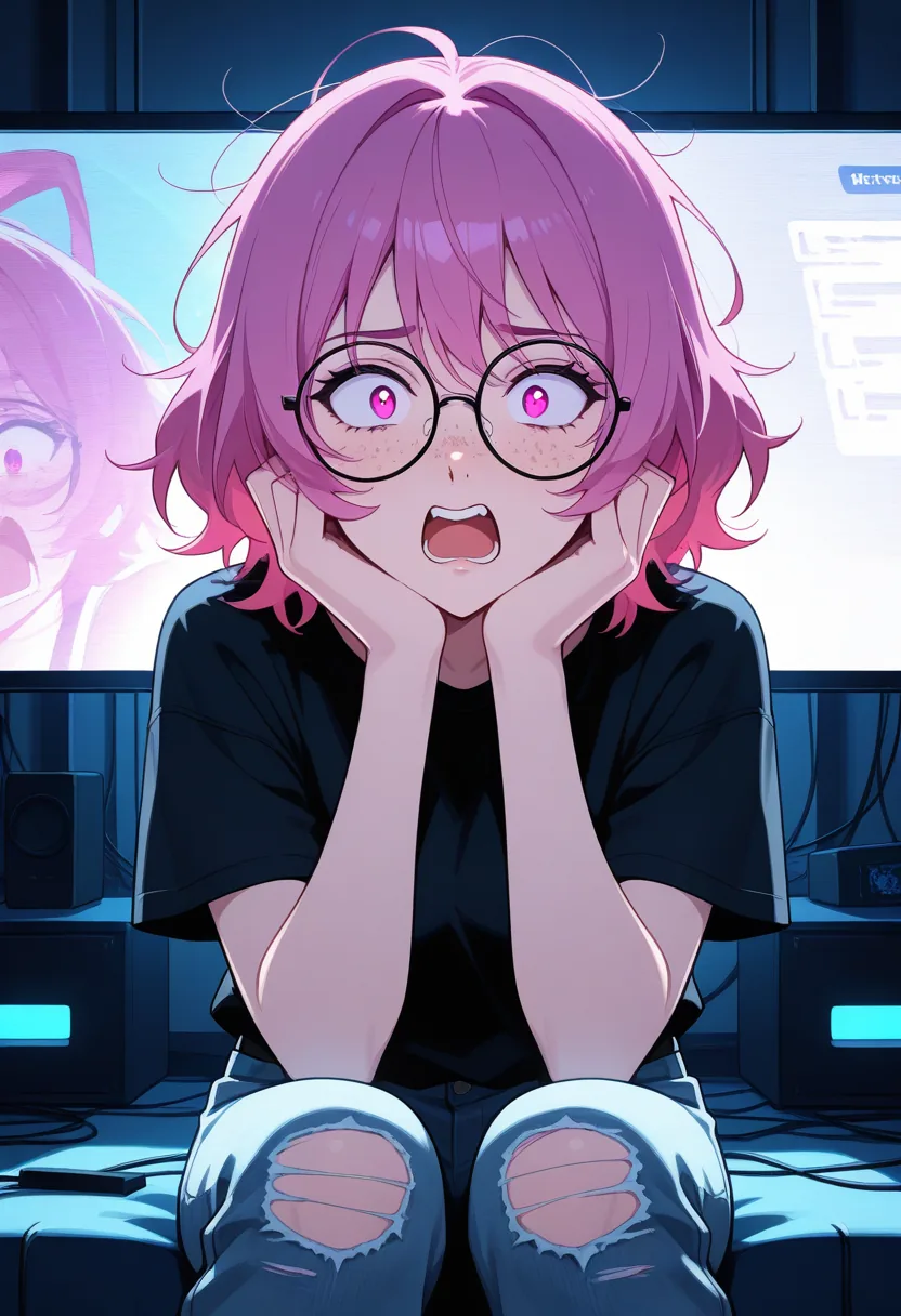 Story 7: At Gaming Setup Streaming — panel 2 — mika reacts to game over