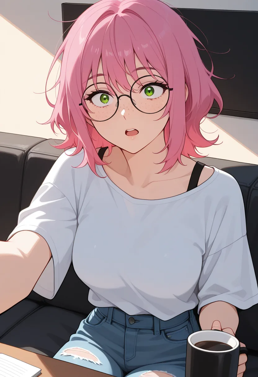 Story 9: At Desk Sleepy — panel 2 — mika accidentally wakes partner