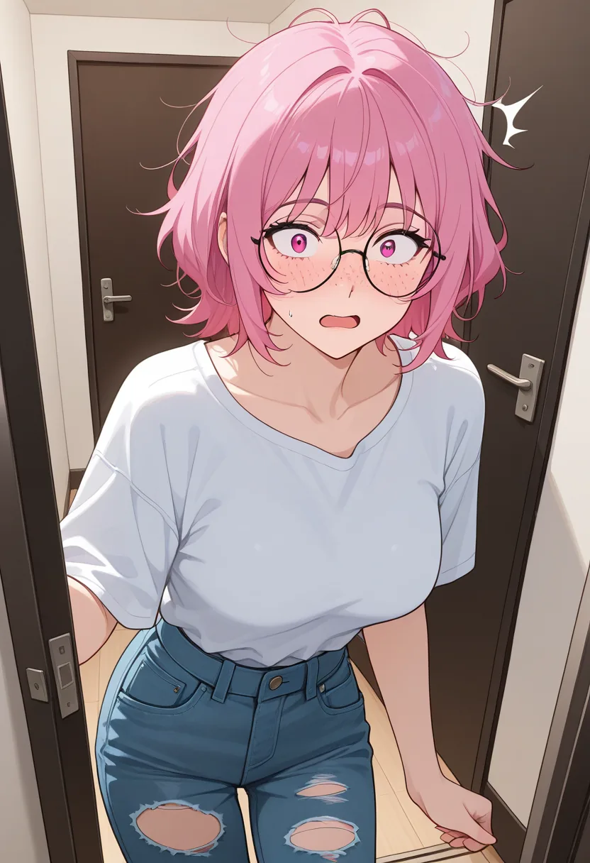Story 10: Gamer Girl Prepping Stream — panel 2 — surprised by friend