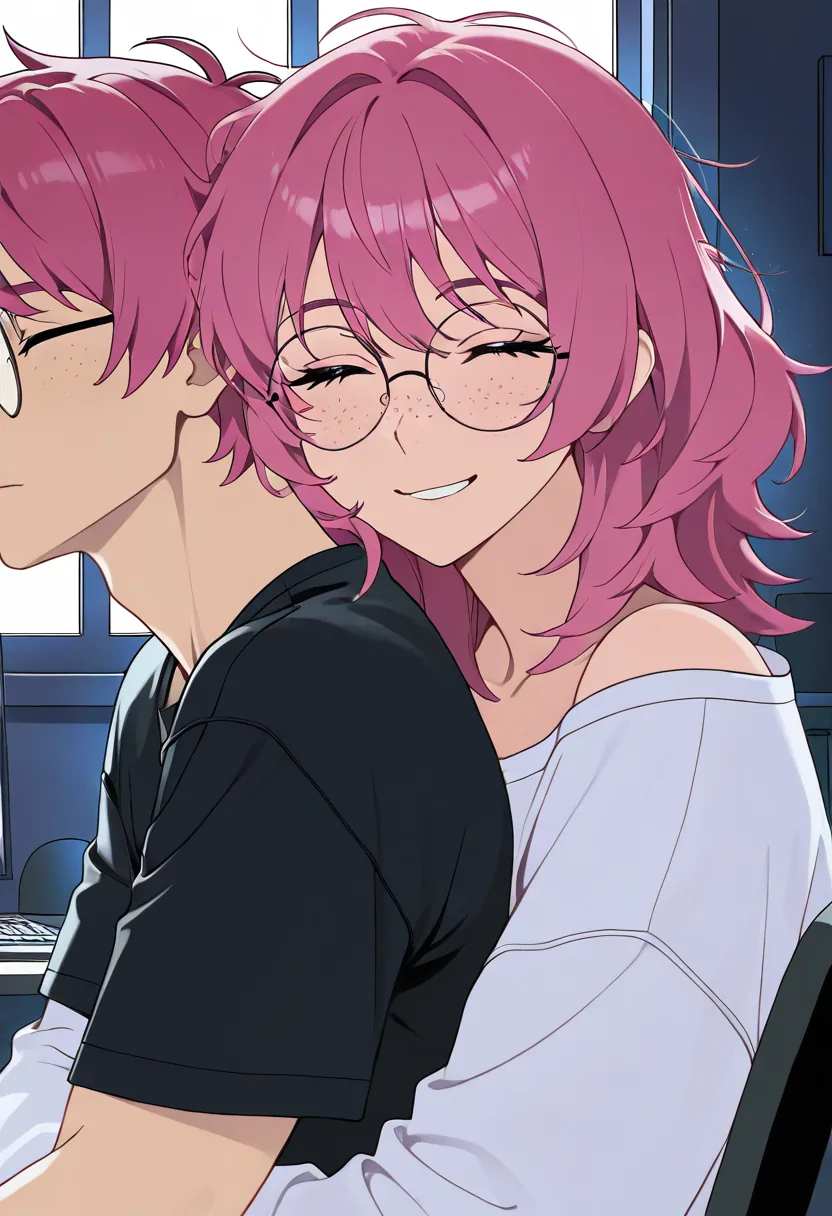 Story 15: Waking Up At Desk — panel 3 — morning cuddles