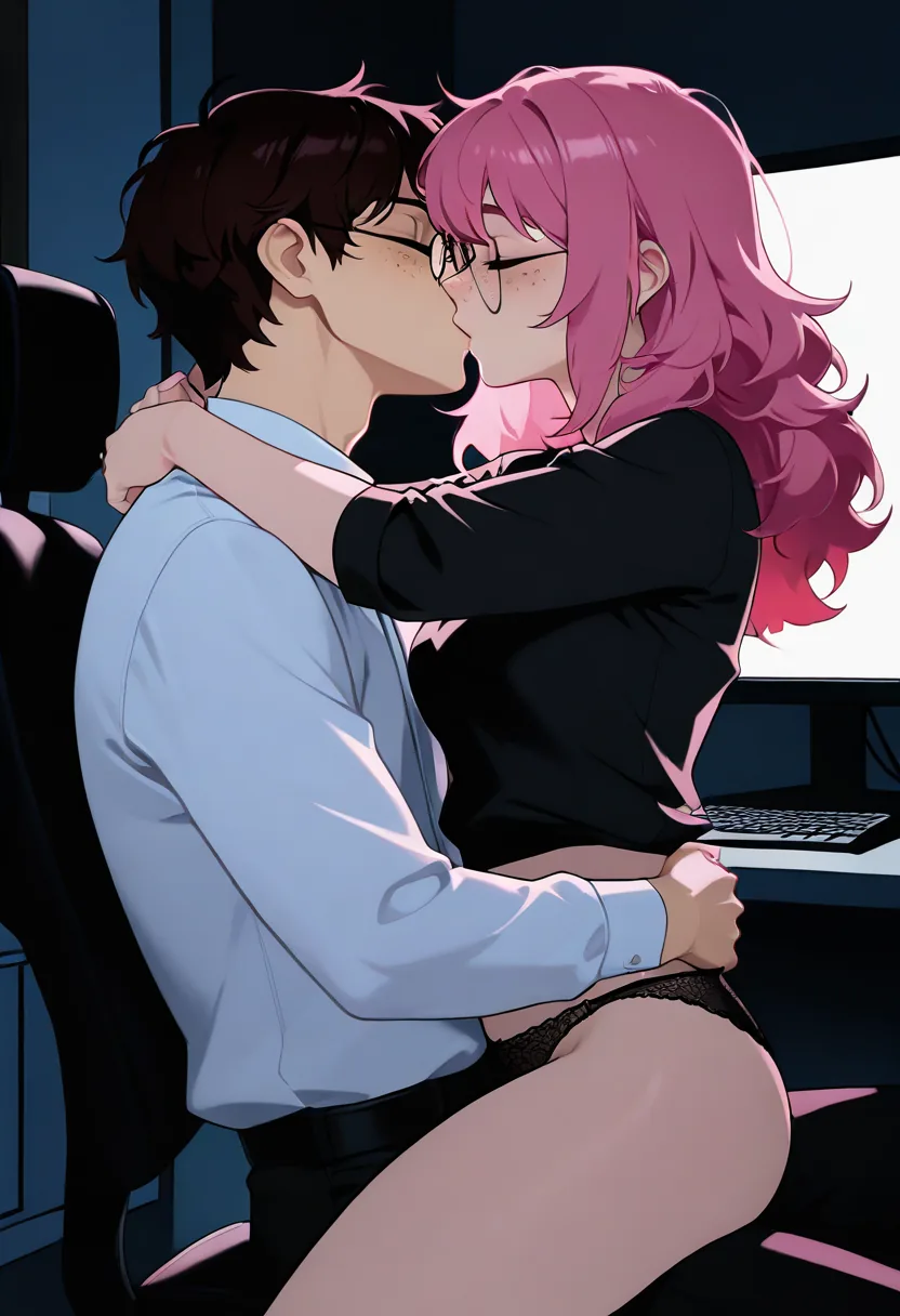 Story 15: Waking Up At Desk — panel 6 — lingerie reveal