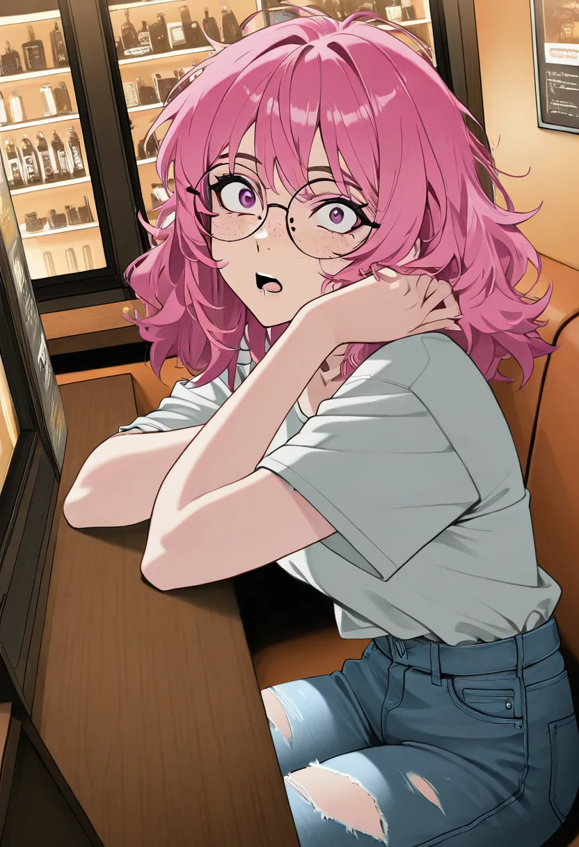 Story 18: Manga Cafe Reading — panel 2 — friend interrupts