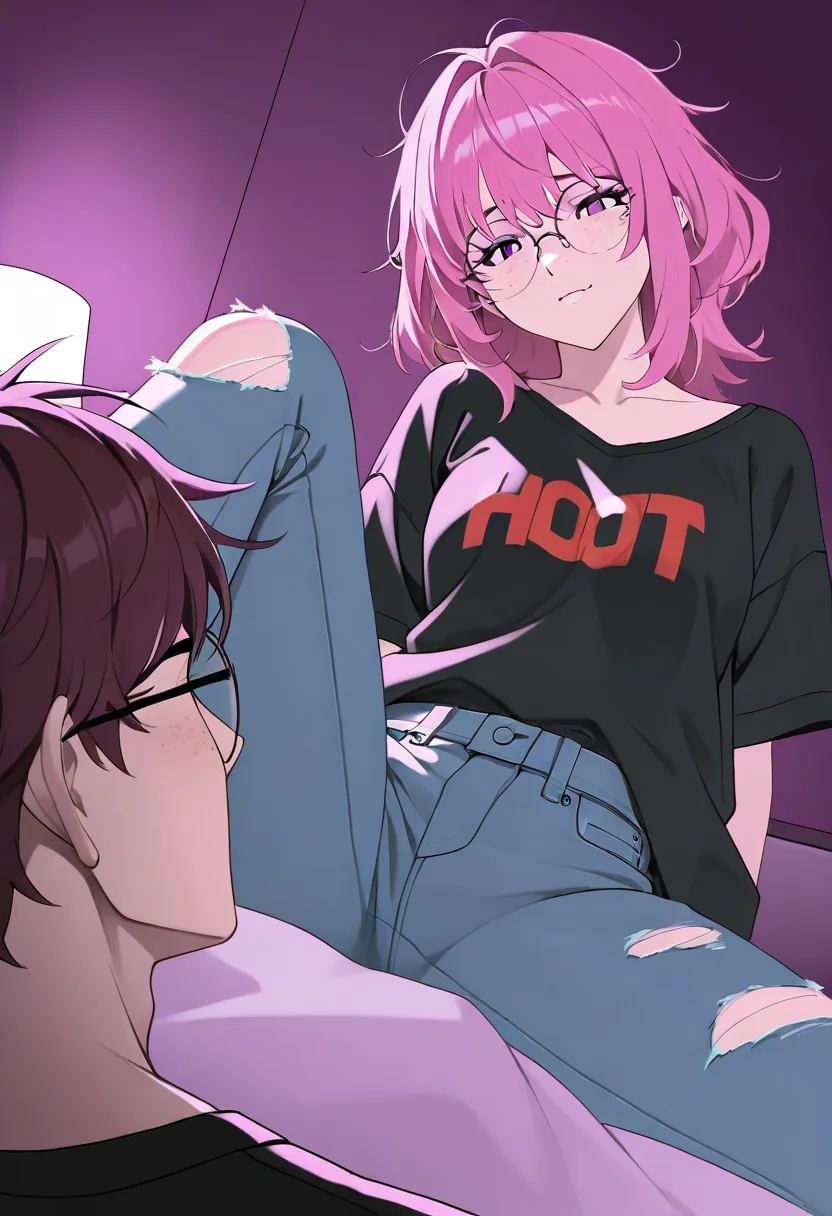 Story 19: Stream End Desk — panel 5 — undressing tee