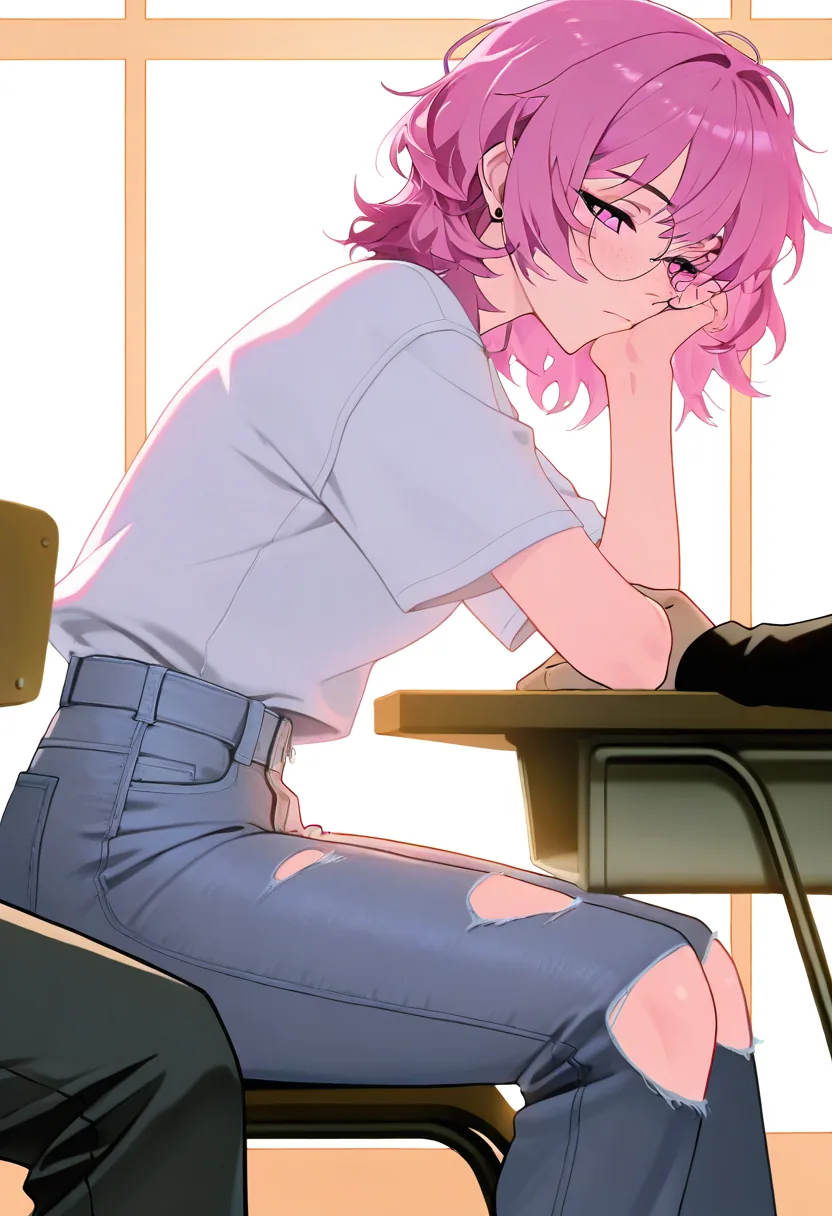 Story 21: Waking Up Desk — panel 4 — hand on knee