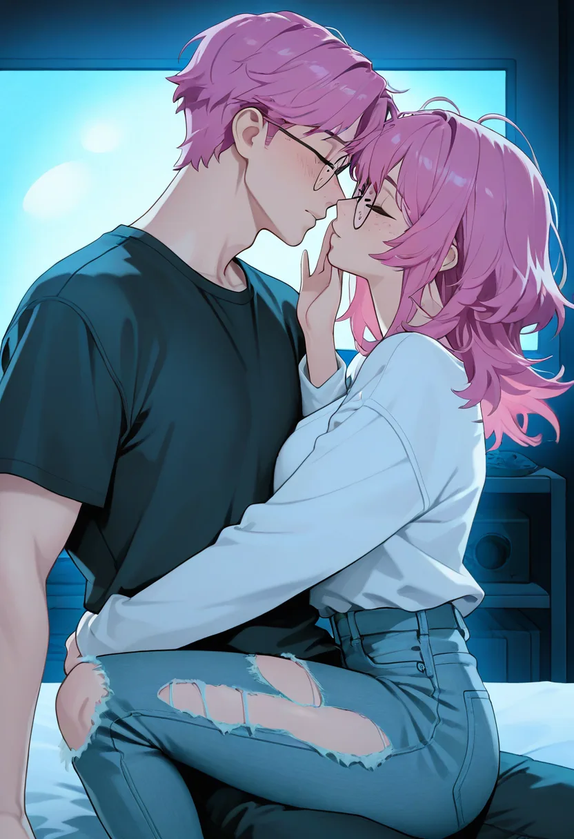 Story 28: Dressing Room Clothed — panel 4 — hugging suggestive