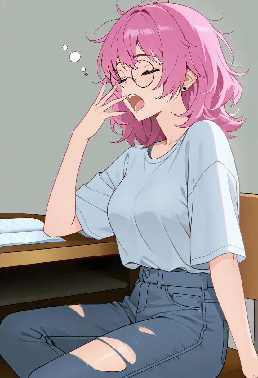 Story 30: Sleepy Morning Desk Clothed