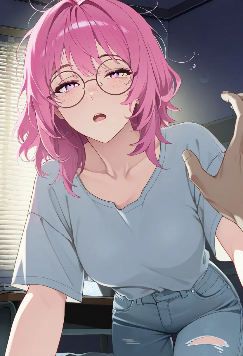 Story 30: Sleepy Morning Desk Clothed — panel 2 — partner wakes her clothed