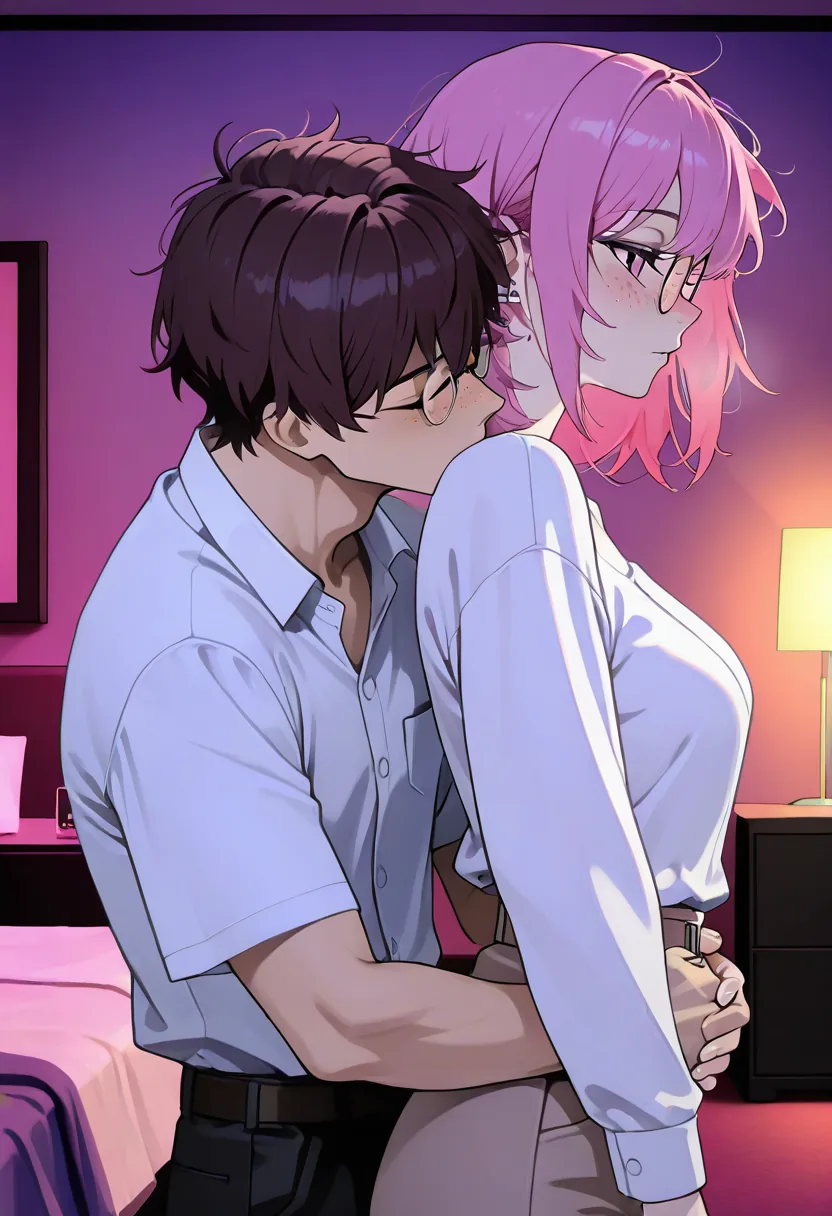 Story 41: Tired In Hotel Room — panel 2 — partner approaches suggestive