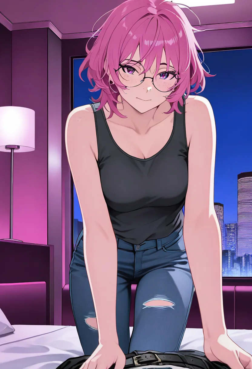 Story 41: Tired In Hotel Room — panel 3 — undressing on bed