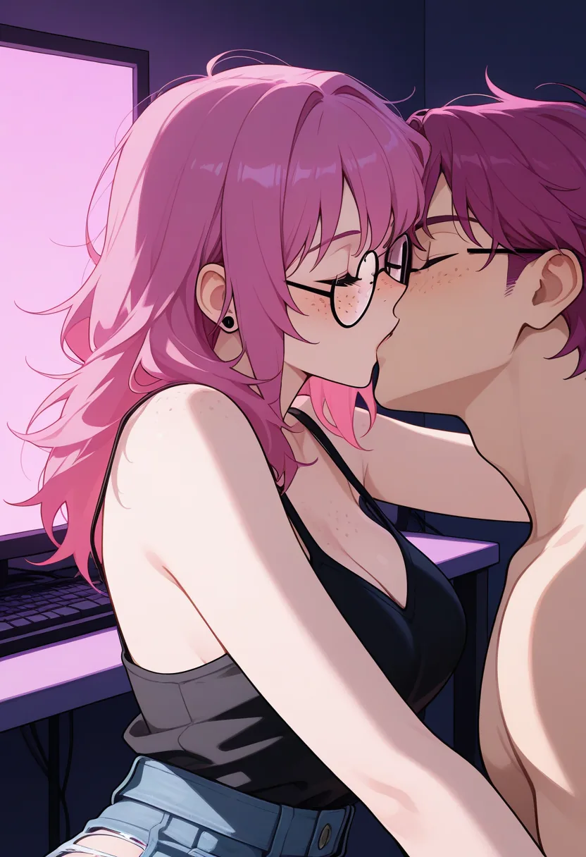 Story 43: Streamer Ready For Stream — panel 3 — playful foreplay on chair