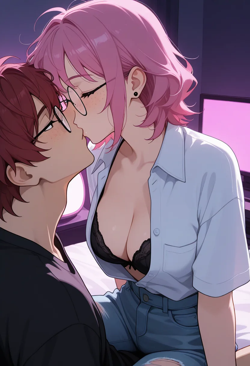 Story 46: Streamer Ending Stream — panel 4 — first kiss passion