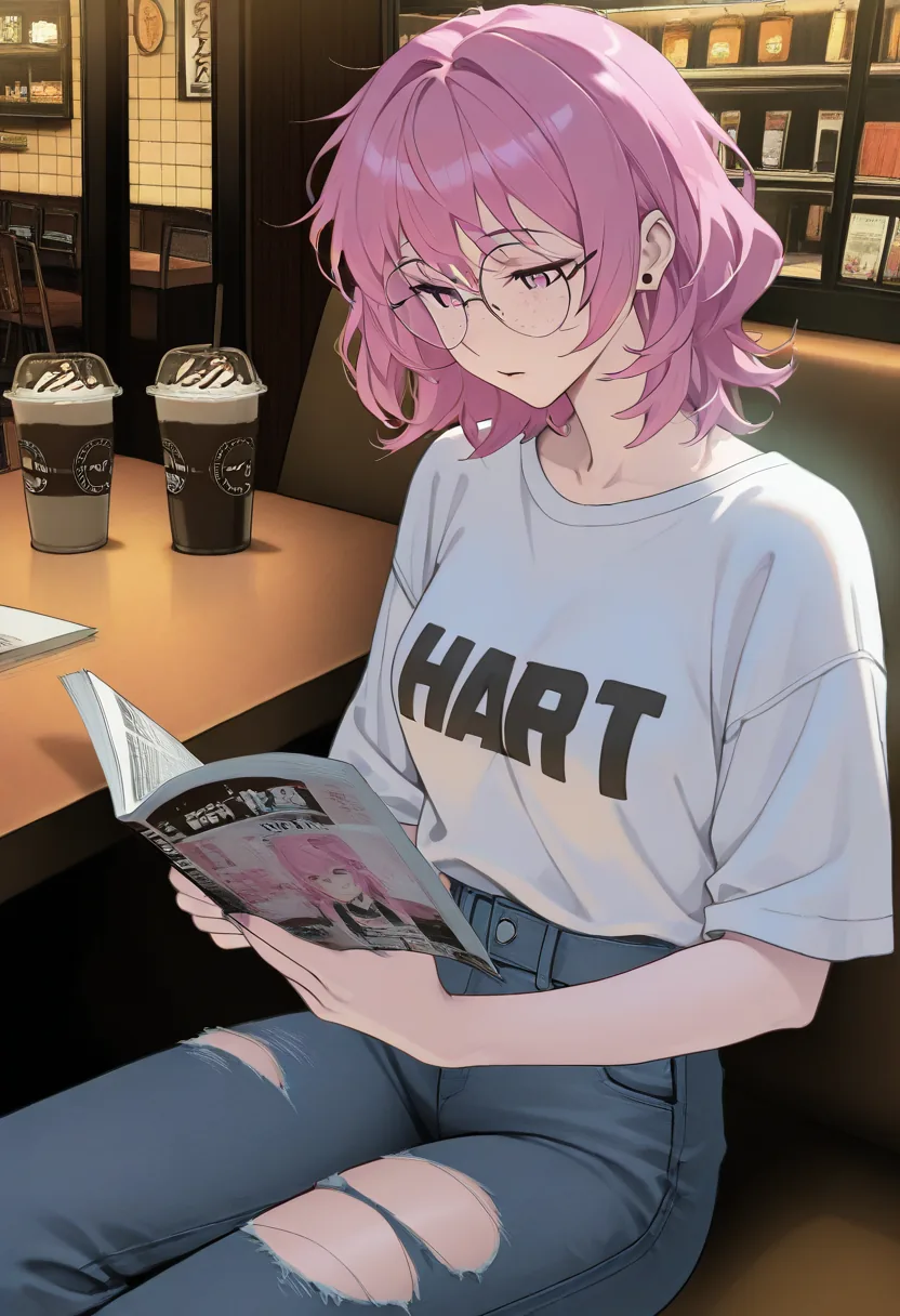 Story 77: Reading Manga Clothed — panel 1 — mika reading manga clothed