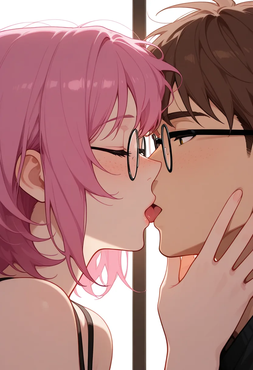 Story 77: Reading Manga Clothed — panel 5 — passionate kiss in booth