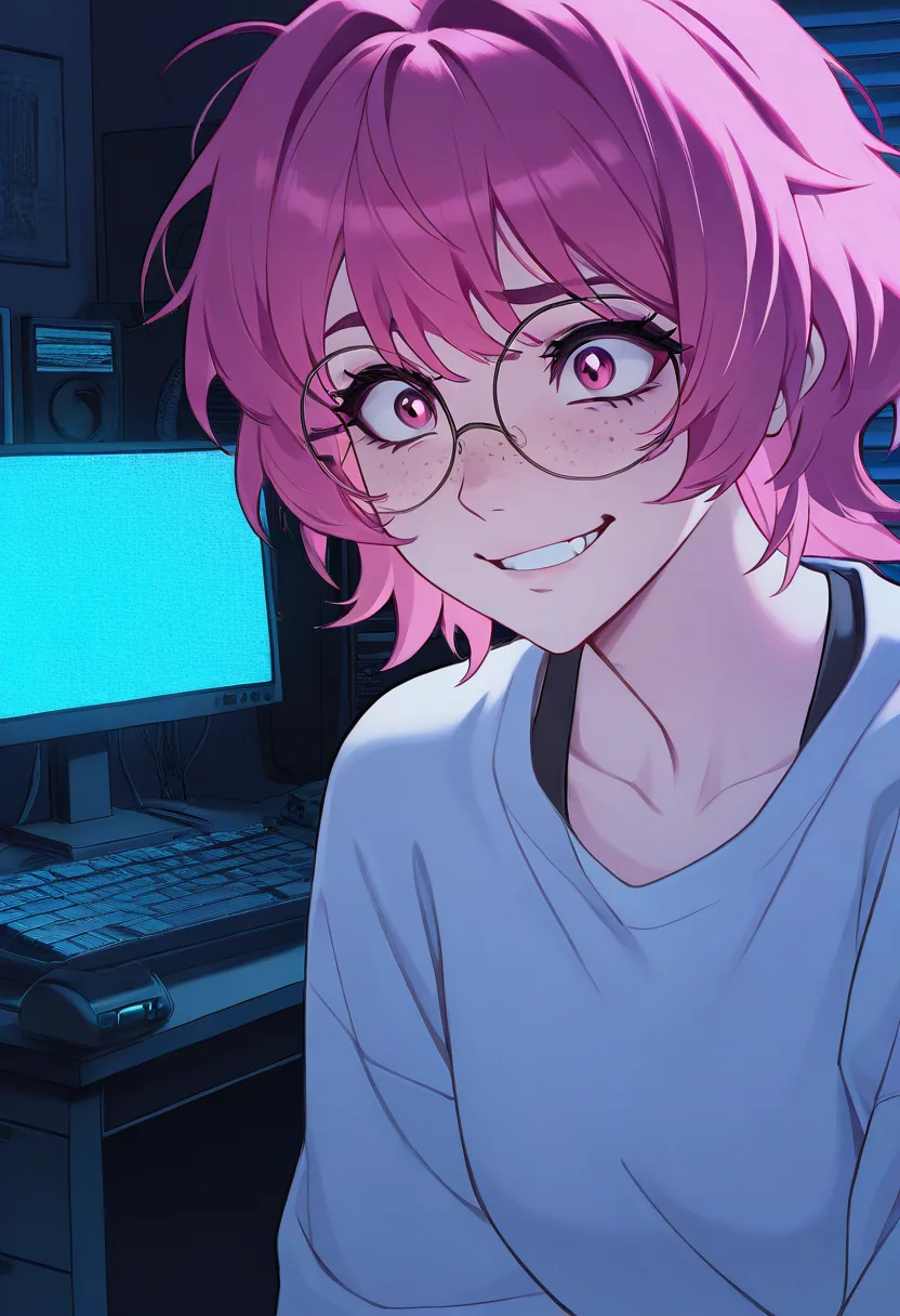 Story 78: Stream Setup Glow — panel 2 — partner enters