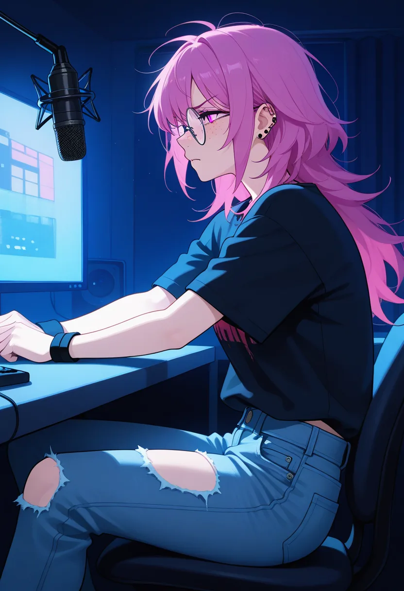 Story 84: Streamer Struggling With Mic — panel 1 — streamer struggling with mic