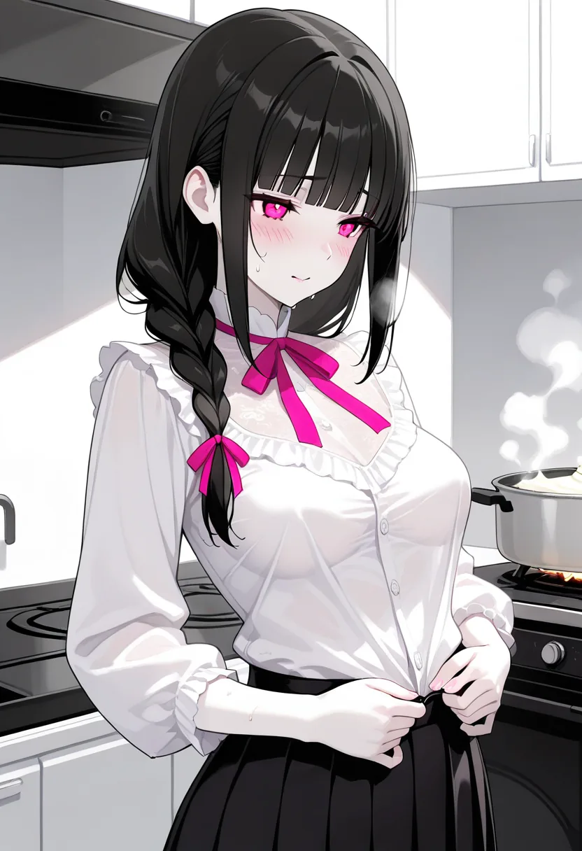 Story 9: Ingredients Laid — panel 3 — blouse damp
