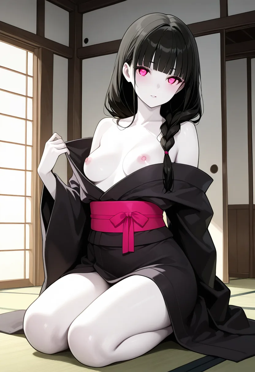 Story 41: Dressing — panel 5 — kimono falling