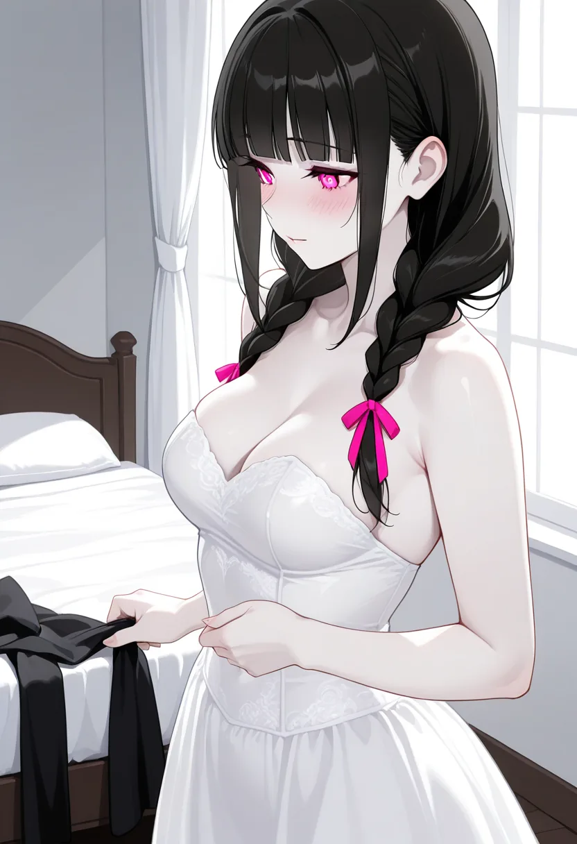 Story 45: Revealing Dress — panel 2 — trying on