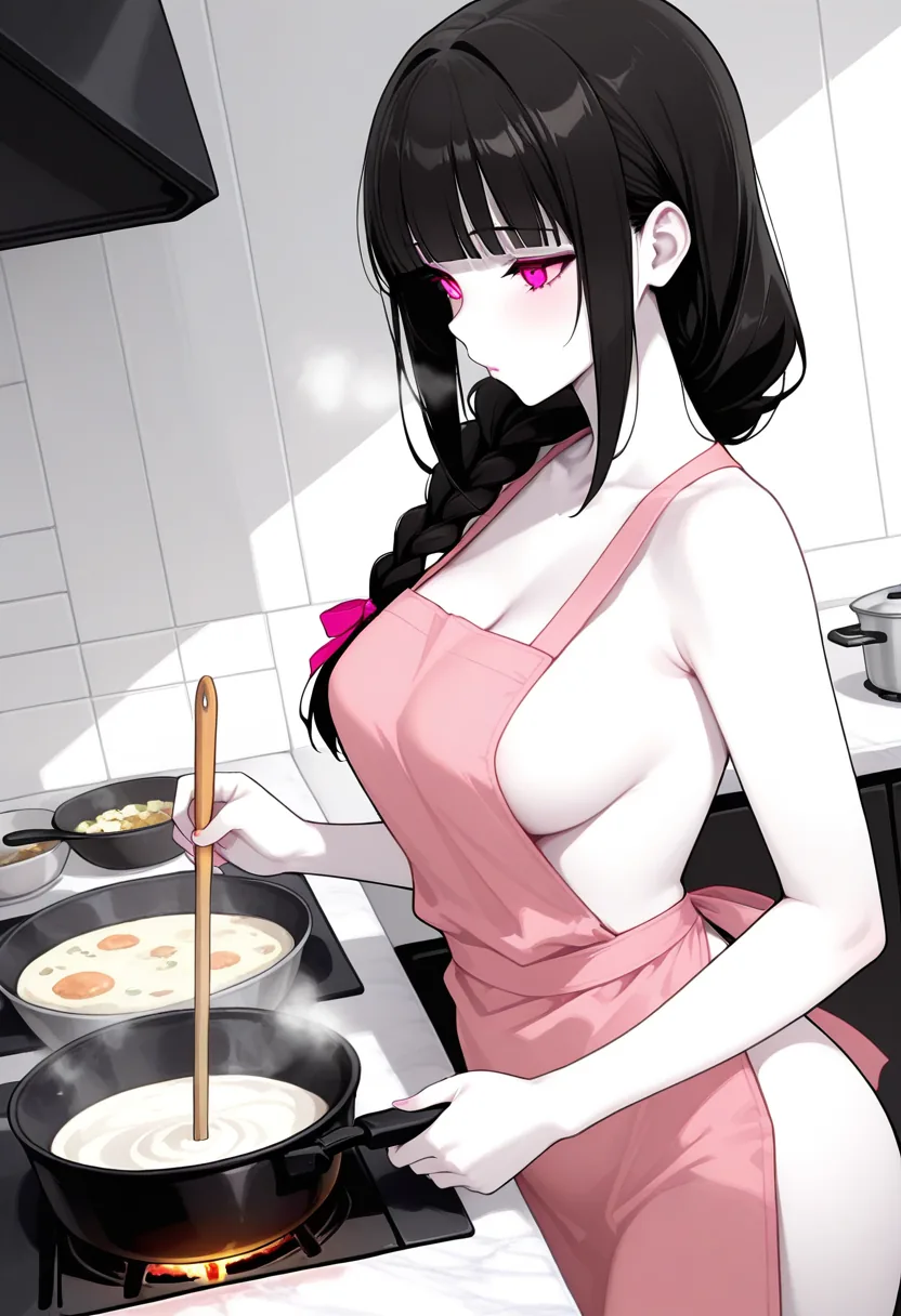 Story 47: Apron On — panel 2 — cooking