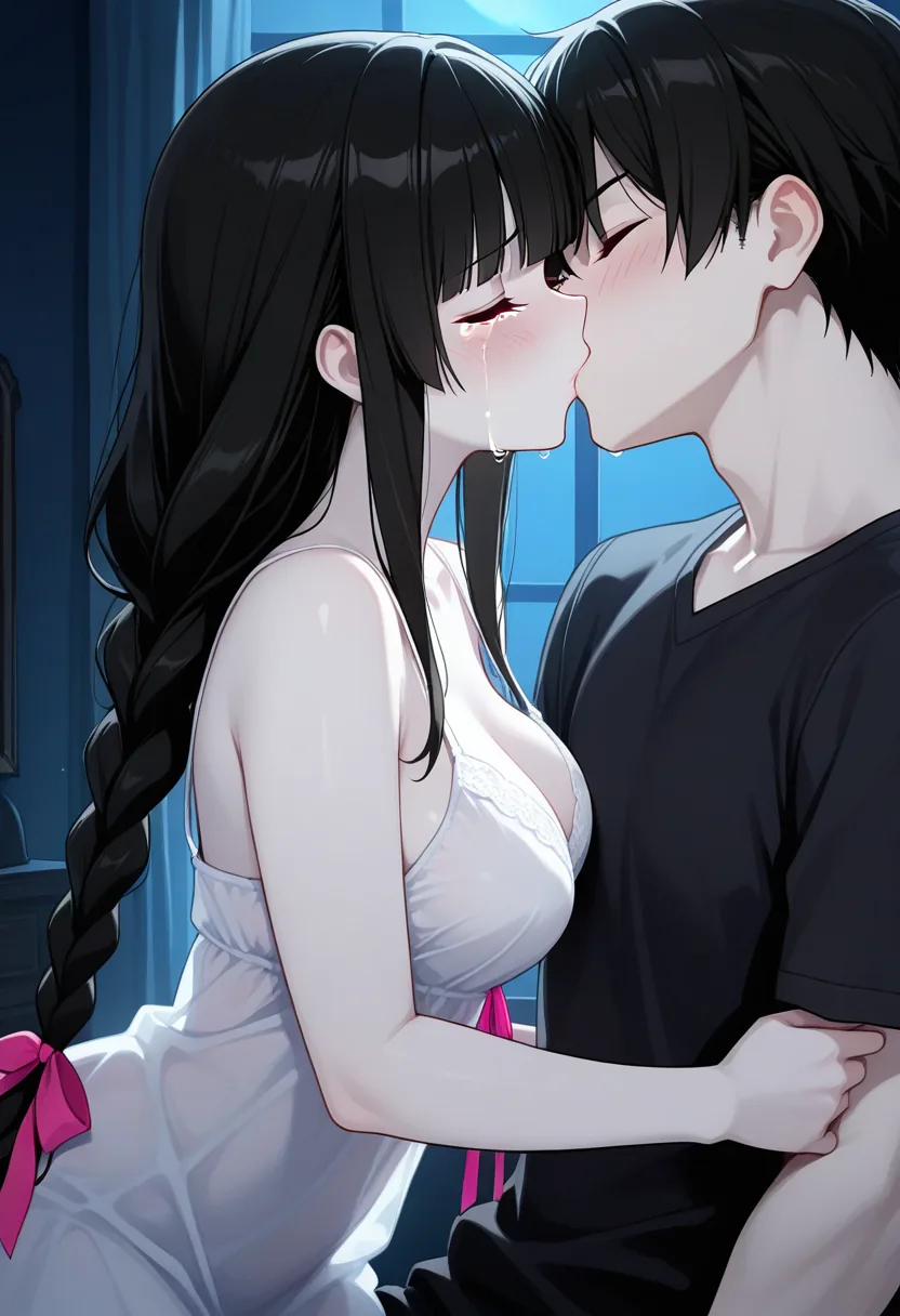 Story 72: Waking Him — panel 3 — desperate kiss