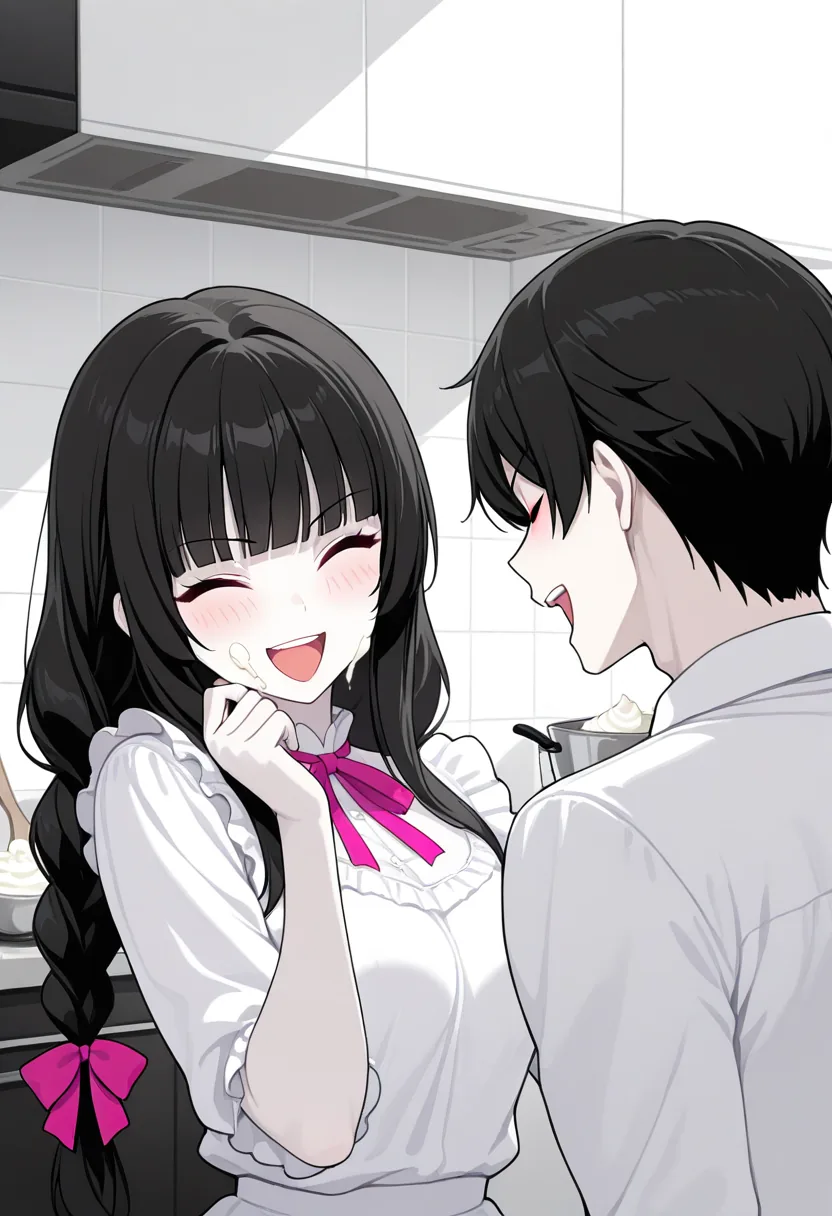 Story 74: Cooking Together — panel 2 — cream fight