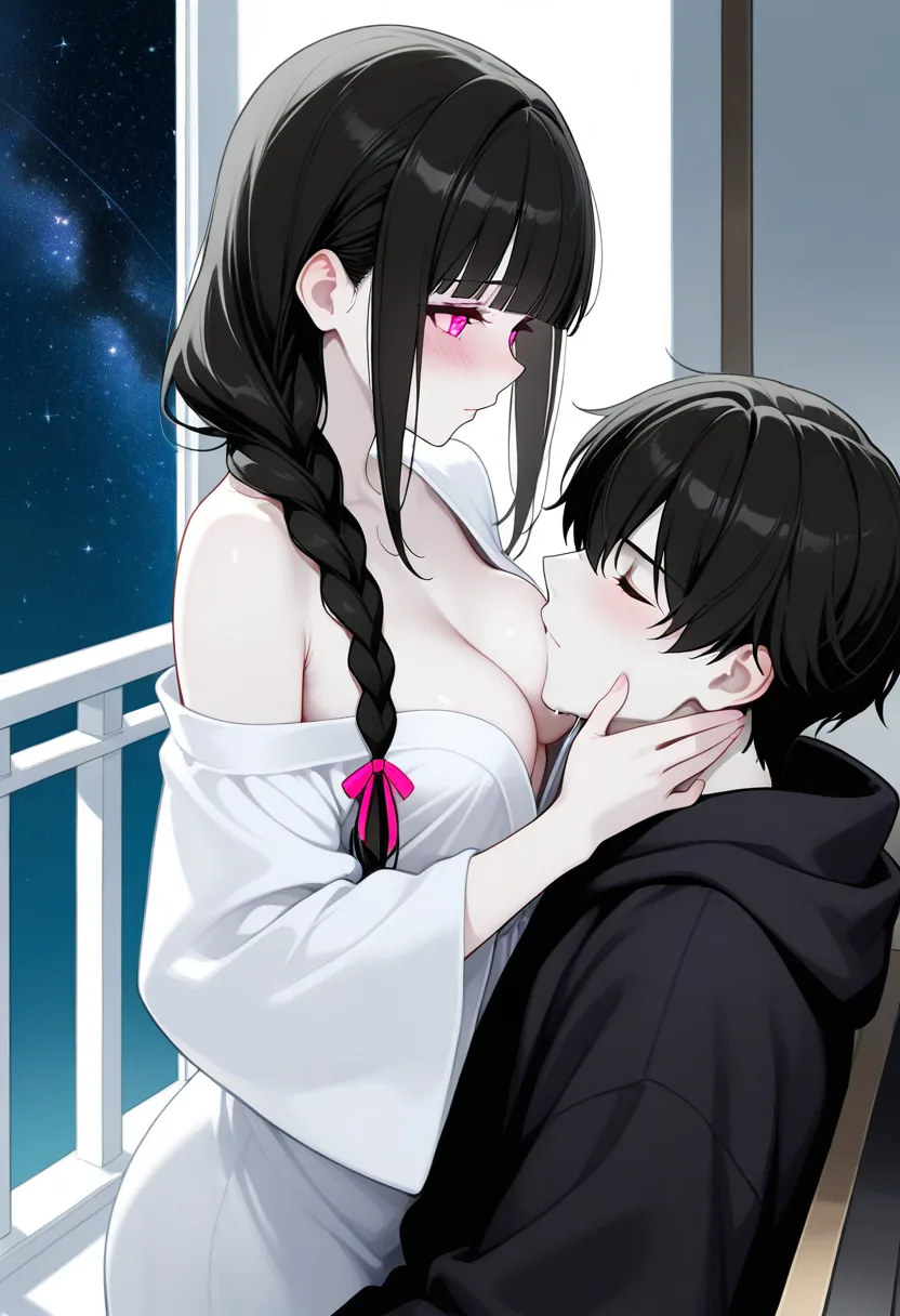 Story 100: Balcony Together — panel 2 — under stars
