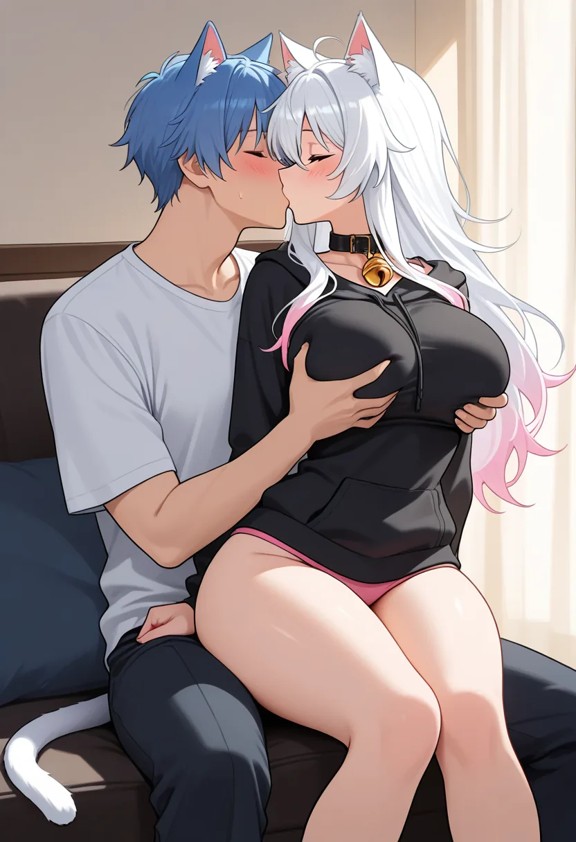 Story 32: Suggestive Lap — panel 2 — escalating kiss